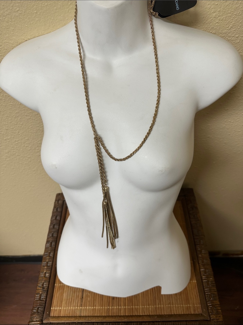 Guess by Marciano Long Gold-Tone Braided Chain Necklace with Tassel